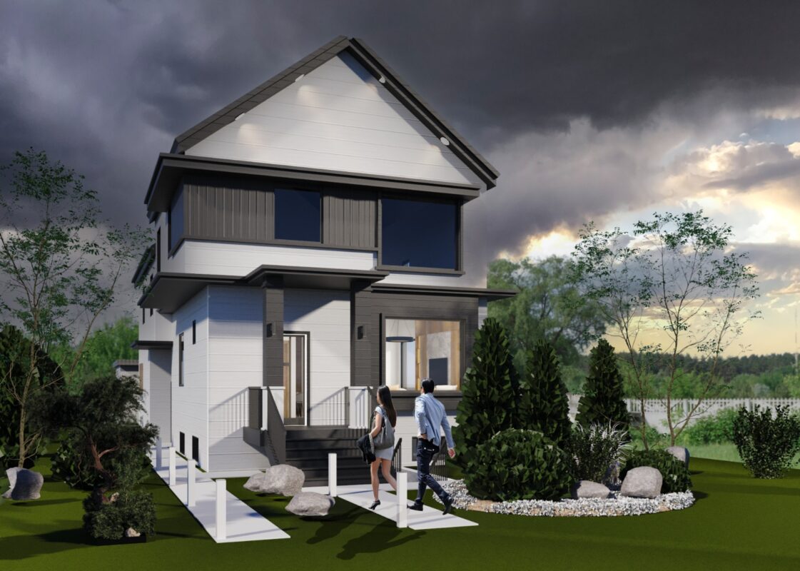 West Vancouver residence exterior, 3D rendering